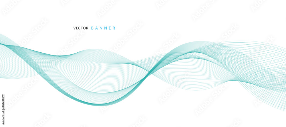 Abstract wave element for design. Digital frequency track equalizer. Stylized line art background. Vector illustration.