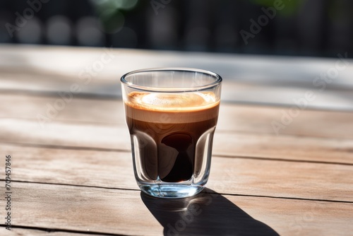 Espresso in a glass with white background 