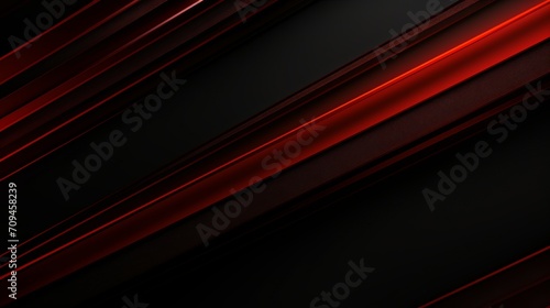 Dynamic red stripes on abstract black background - vibrant and modern design photo