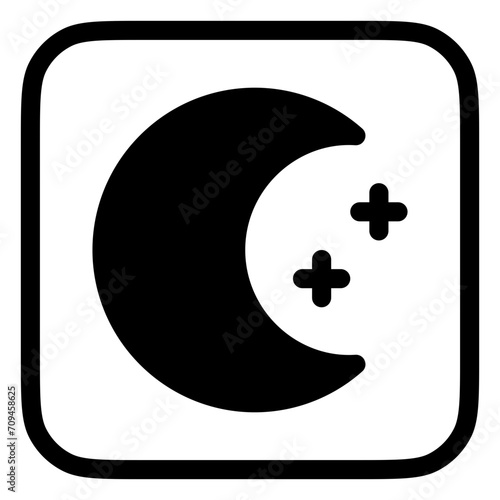 Editable crescent moon and stars vector icon. Part of a big icon set family. Perfect for web and app interfaces, presentations, infographics, etc