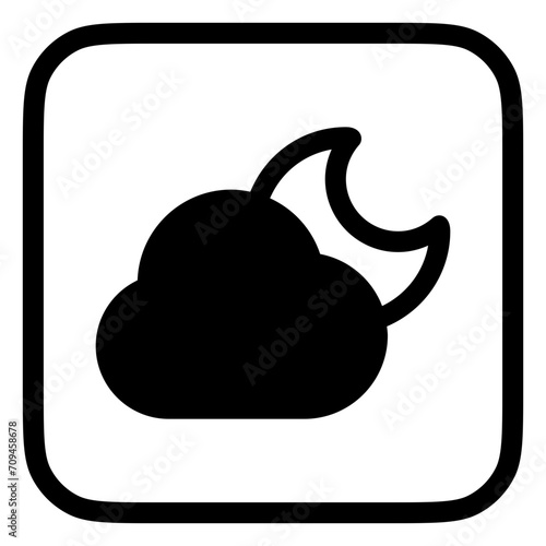 Editable night sky, moon and cloud vector icon. Part of a big icon set family. Perfect for web and app interfaces, presentations, infographics, etc