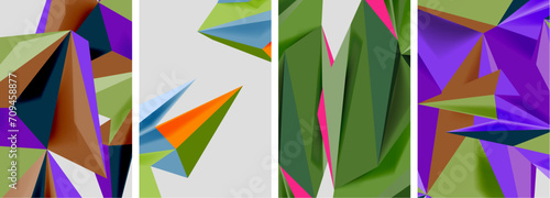 Triangle low poly mosaic posters. Vector illustration For Wallpaper  Banner  Background  Card  Book Illustration  landing page