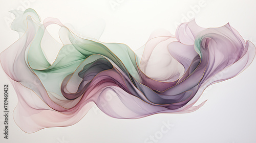 mauve and sage green flowing artwork on white background © Aura