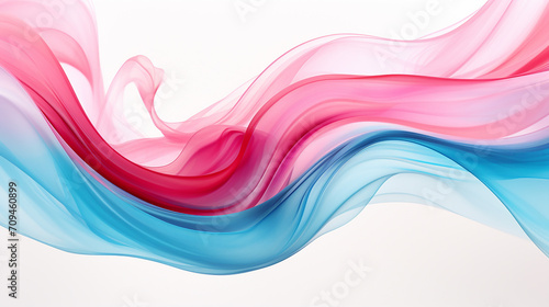 pretty pink and aqua flowing artwork on white background