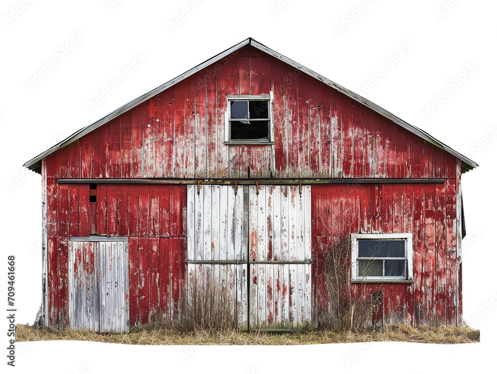 Barn, transparent background, isolated image, generative AI Barn, transparent background, isolated image, generative AI