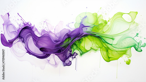 violet and lime green flowing artwork photo
