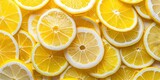 Bright lemon slices with basil leaves, ideal for culinary and wellness use.