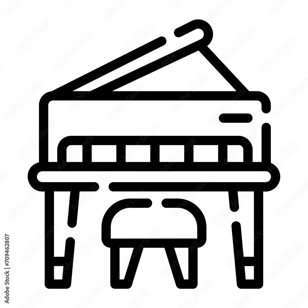 piano Line Icon piano Line Icon