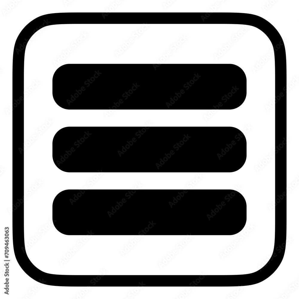 Editable vector row, list, menu icon. Part of a big icon set family. Perfect for web and app interfaces, presentations, infographics, etc Editable vector row, list, menu icon. Part of a big icon set family. Perfect for web and app interfaces, presentations, infographics, etc