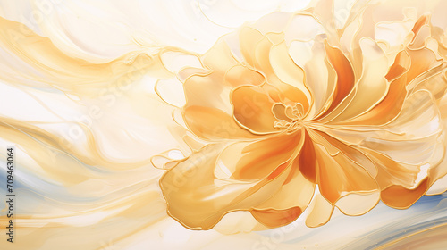 beautiful flower liquid gold background © Aura