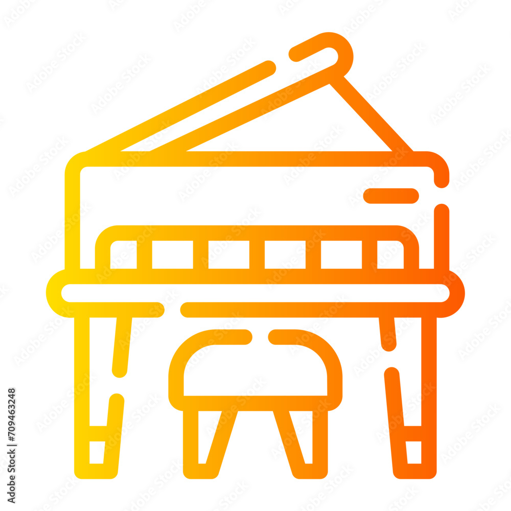 piano Line Gradient Icon piano Line Gradient Icon