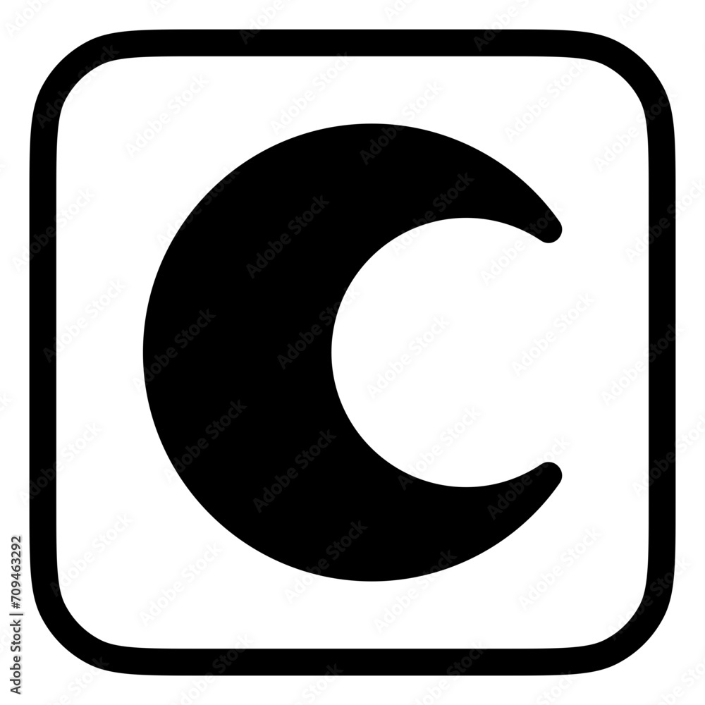 Editable vector crescent moon icon. Part of a big icon set family. Perfect for web and app interfaces, presentations, infographics, etc Editable vector crescent moon icon. Part of a big icon set family. Perfect for web and app interfaces, presentations, infographics, etc