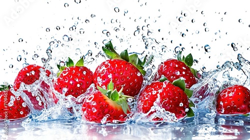 strawberry crop water splashes isolated png