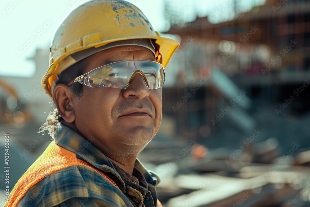Successful contractor at building site Successful contractor at building site