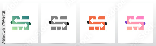 Exchange Opposite Arrow Letter Logo Design M