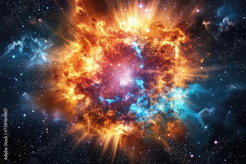 A vibrant supernova explosion in deep space
