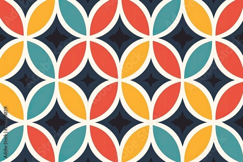A seamless geometric pattern with bright Modern colors for creative design