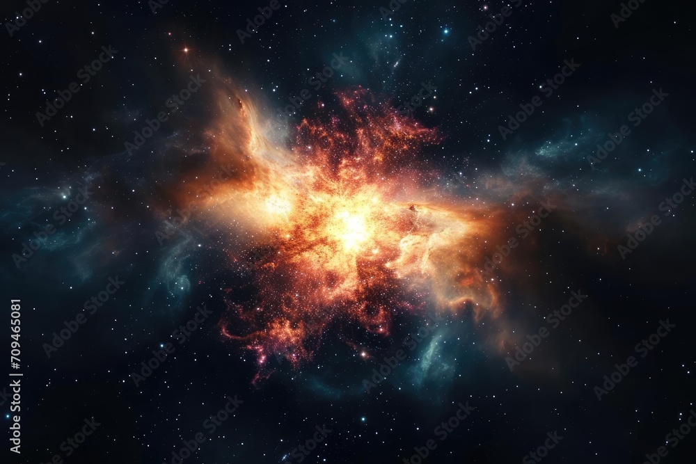A supernova explosion illuminating the darkness of space A supernova explosion illuminating the darkness of space