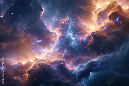 Cosmic lightning storm in an interstellar cloud