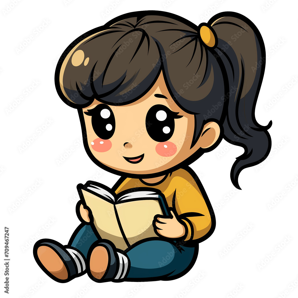 Book reading, ai, png