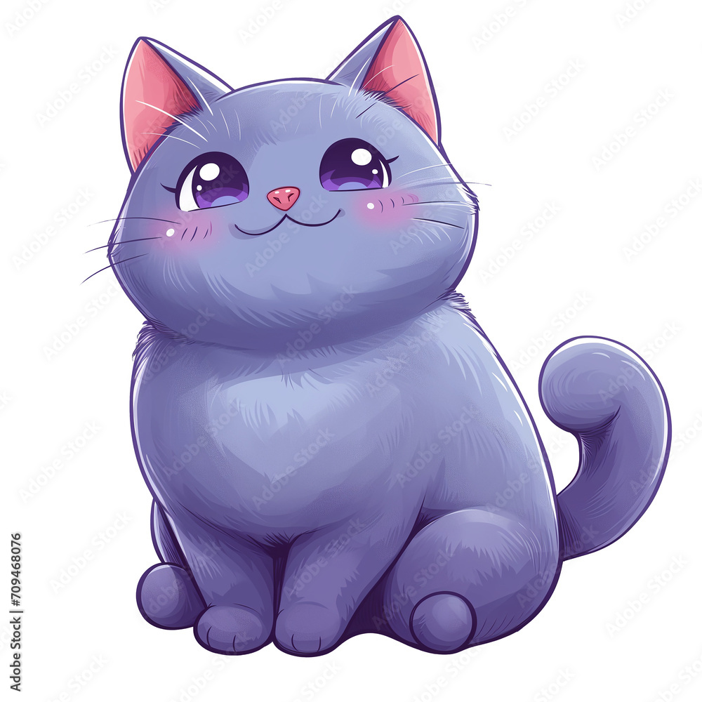 Fototapeta premium chubby cat cute, ai, png
