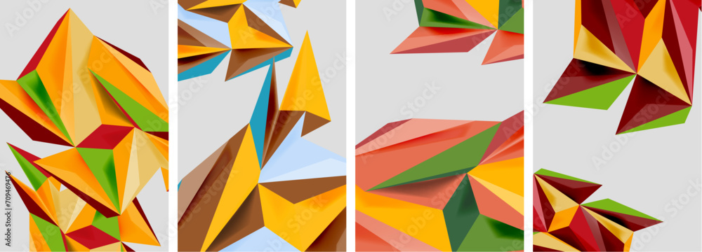 Triangle low poly mosaic posters. Vector illustration For Wallpaper, Banner, Background, Card, Book Illustration, landing page Triangle low poly mosaic posters. Vector illustration For Wallpaper, Banner, Background, Card, Book Illustration, landing page