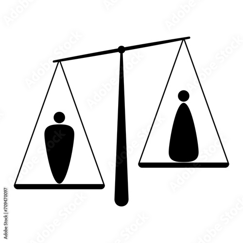男女不平等を示す天秤のアイコン