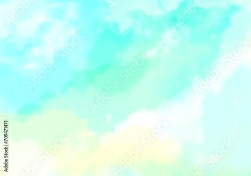 Beautiful blue sky watercolor background 