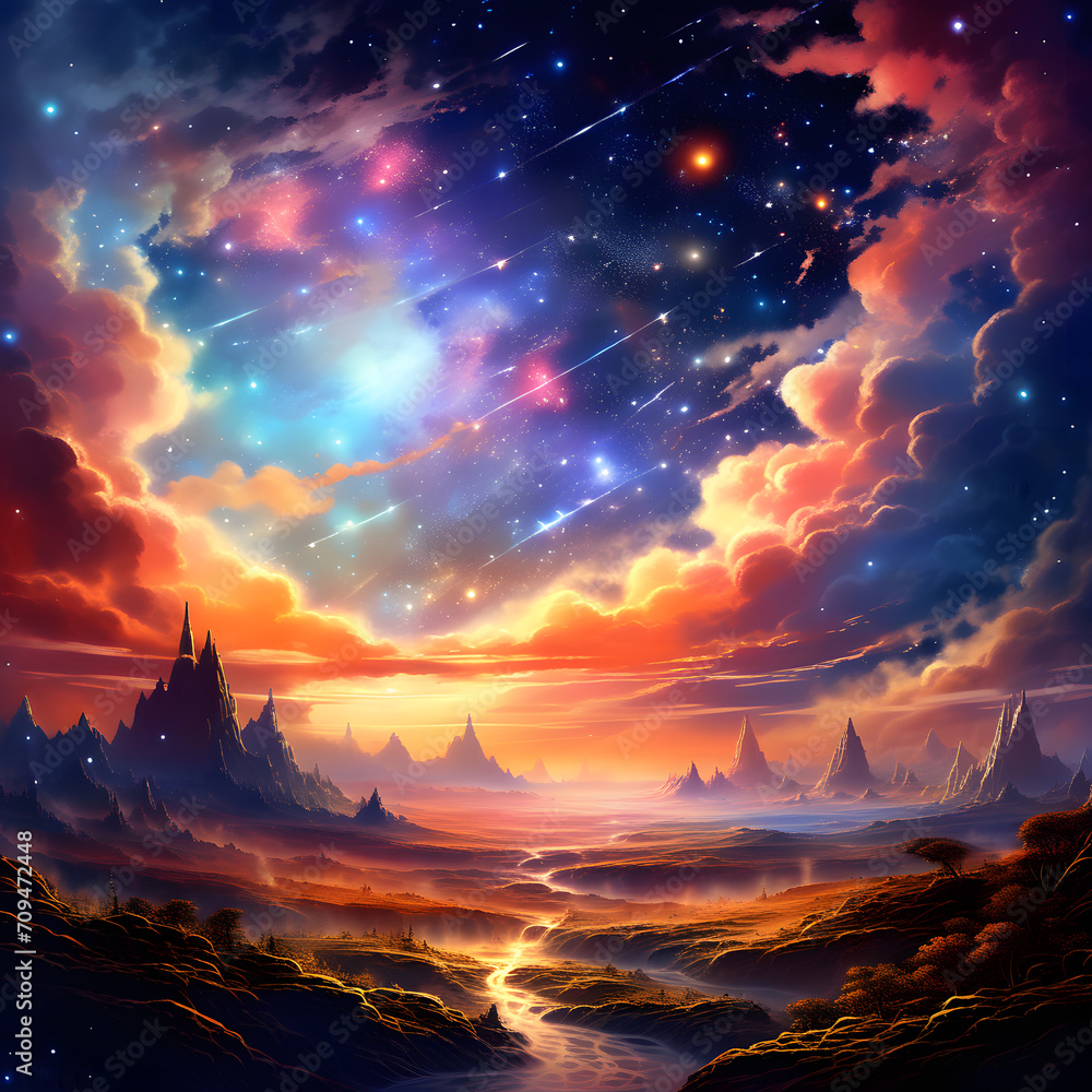 Sunset over the Mountains (Cosmic Constellations -Redux)