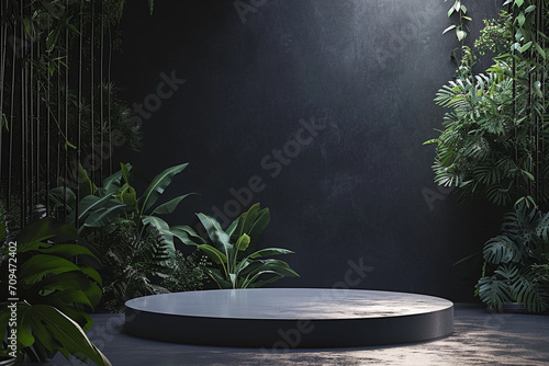 Podium 3d dark lighting outdoor minimalistic