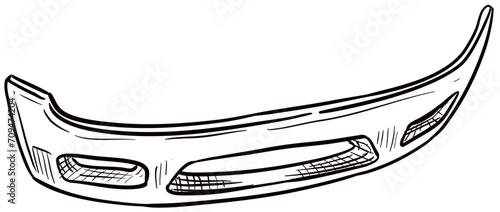 car bumper handdrawn illustration