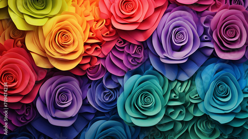 unique rainbow flowers background