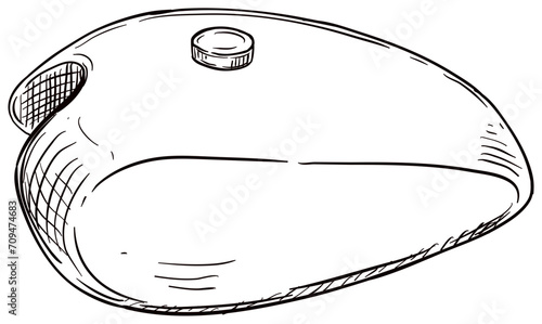 motorcycle fuel tank handdrawn illustration