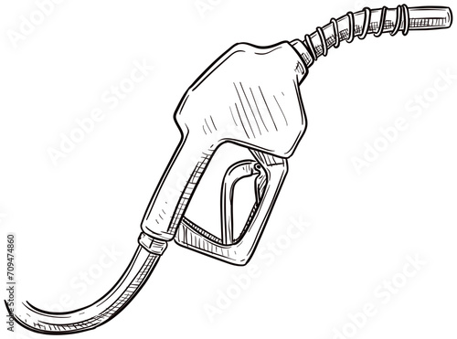 fuel nozzle handdrawn illustration