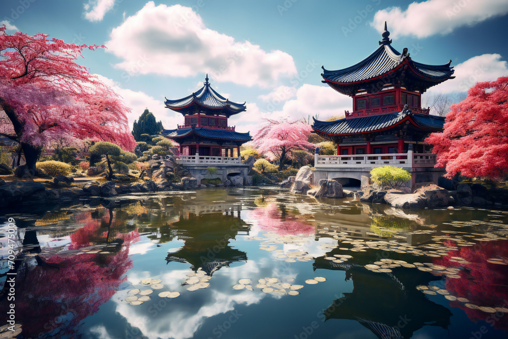 Naklejka premium Ancient Chinese temple