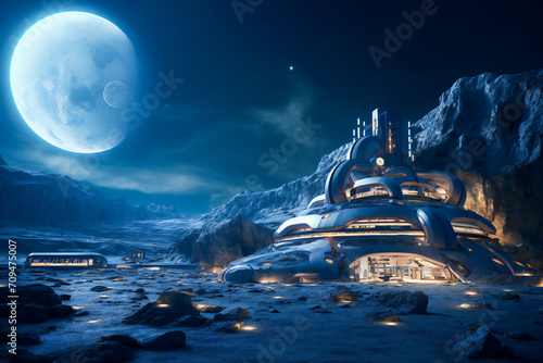 Futuristic science outpost on an alien planet © Adrian Grosu