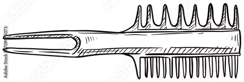 comb hair handdrawn illustration