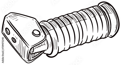 motorcycle handlebars grip handdrawn illustration