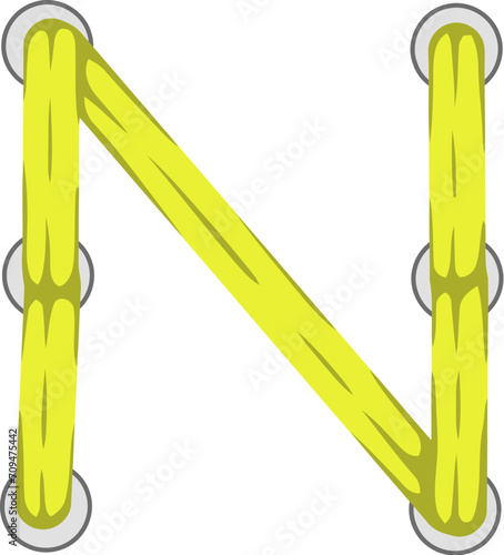 Shoelace Knot Letter N