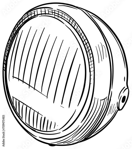 motorcycle headlights handdrawn illustration