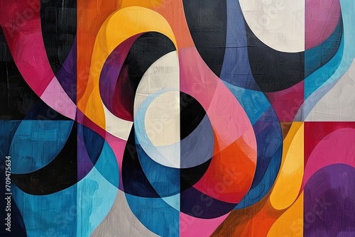 Abstract bold colors with dynamic shapes. Great as wallpaper pattern.
