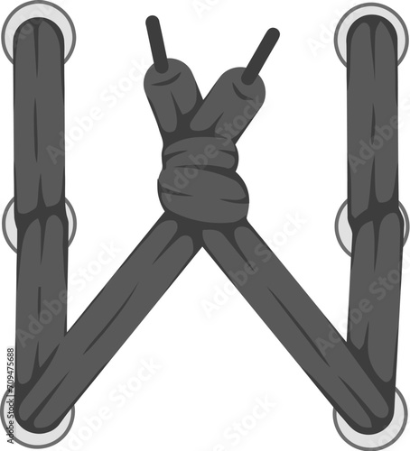 Shoelace Knot Letter W