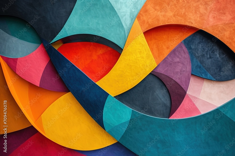 Fototapeta premium Abstract bold colors with dynamic shapes. Great as wallpaper pattern.