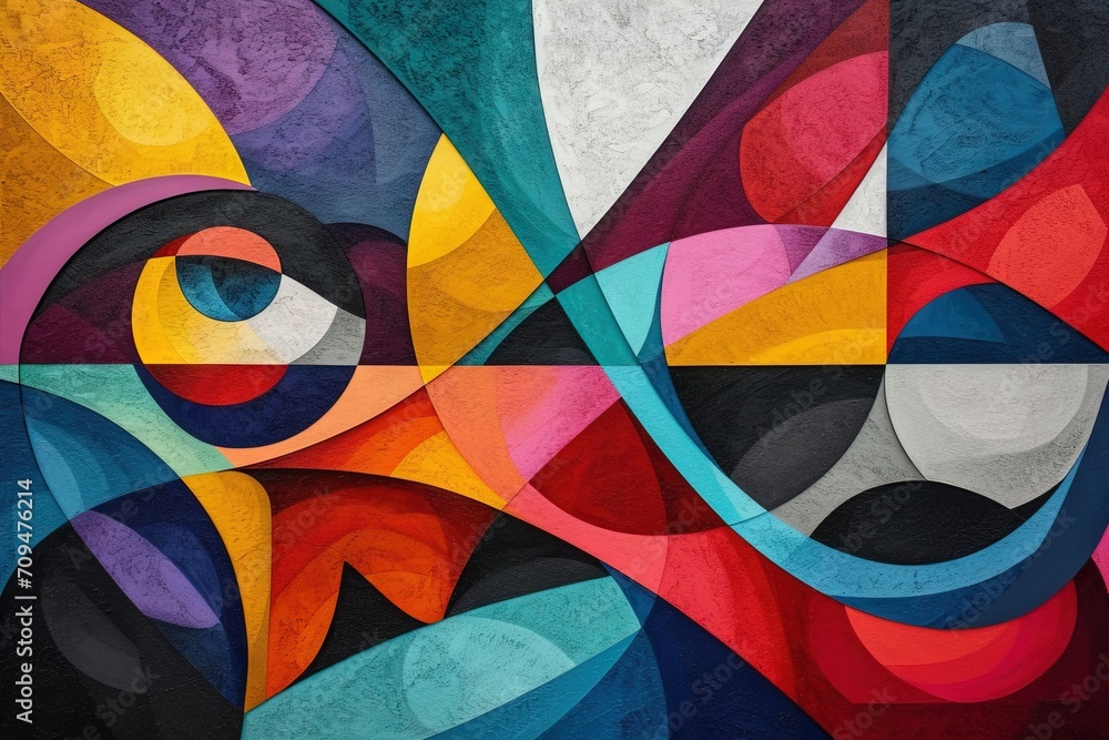 Fototapeta premium Abstract bold colors with dynamic shapes. Great as wallpaper pattern.