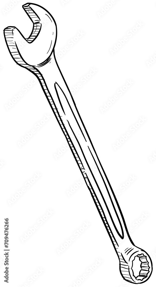 wrench handdrawn illustration wrench handdrawn illustration