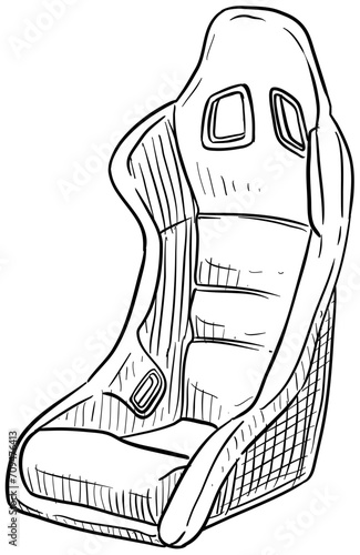 sport car seat handdrawn illustration