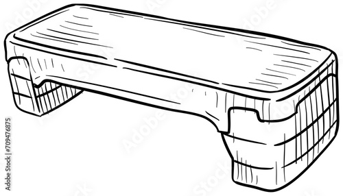 step platform handdrawn illustration