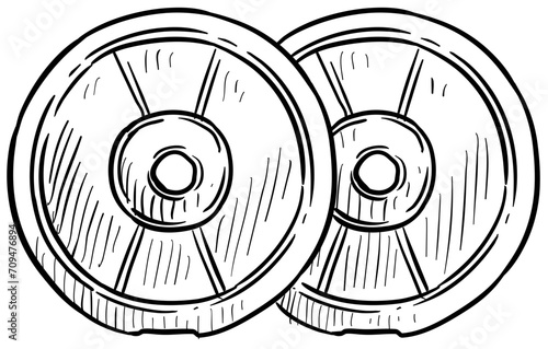 bumper plate handdrawn illustration