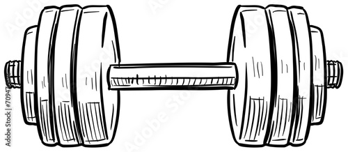 barbell handdrawn illustration