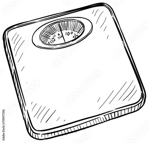 weight scales handdrawn illustration